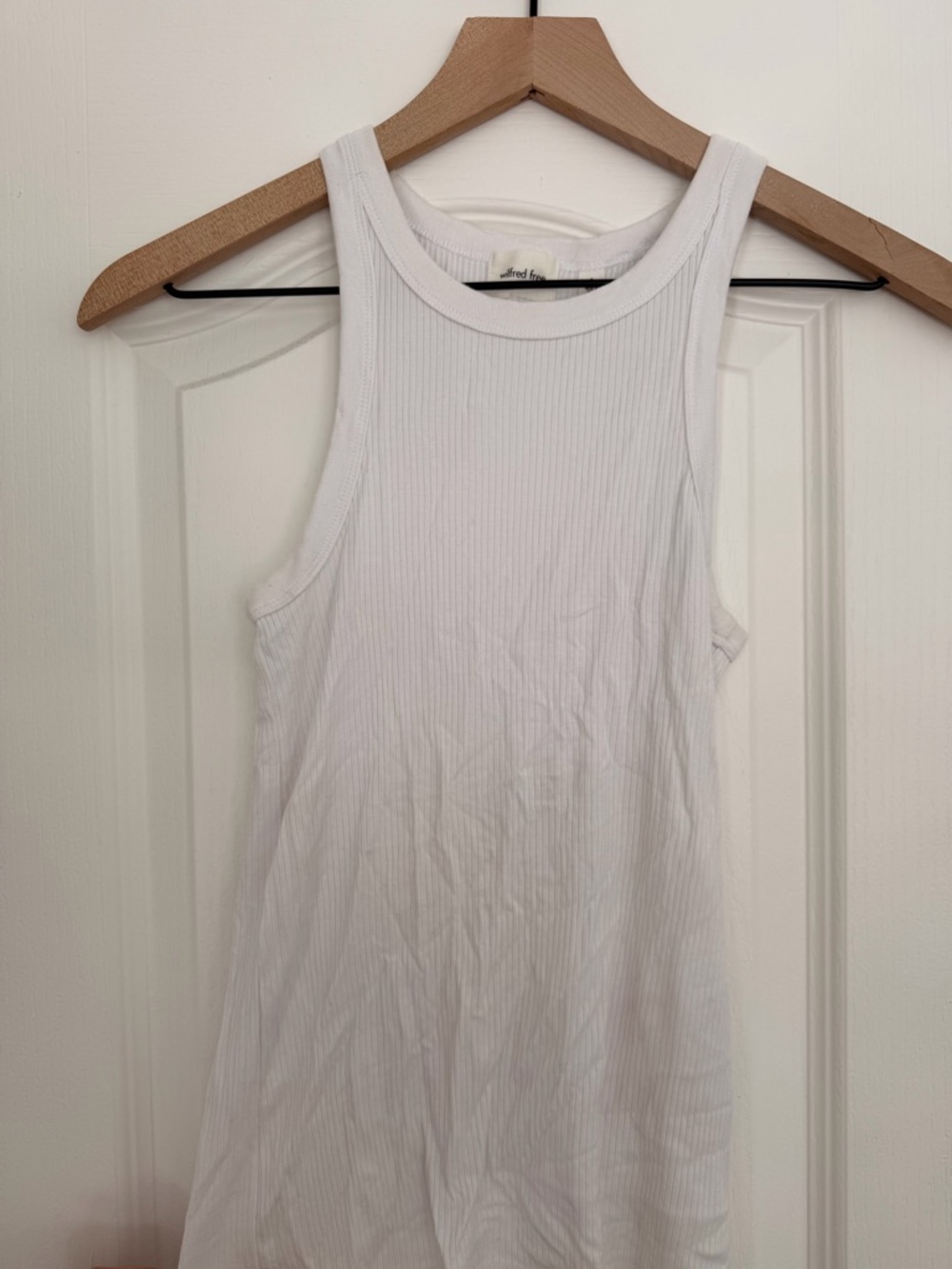 Wilfred White Ribbed Sleeveless Tank